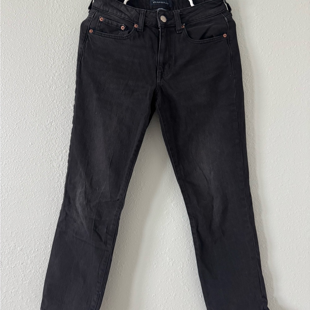 Aeropostale Charcoal Ankle Straight Jeans